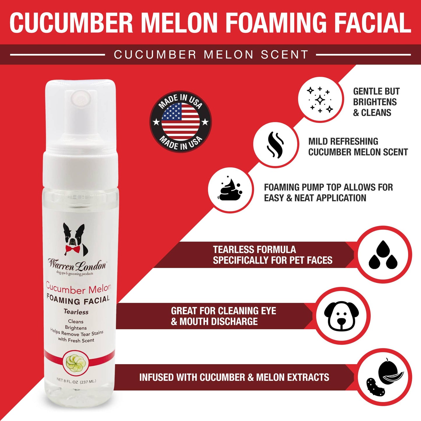 Tearless Shampoo for Dog Faces - Cucumber Melon