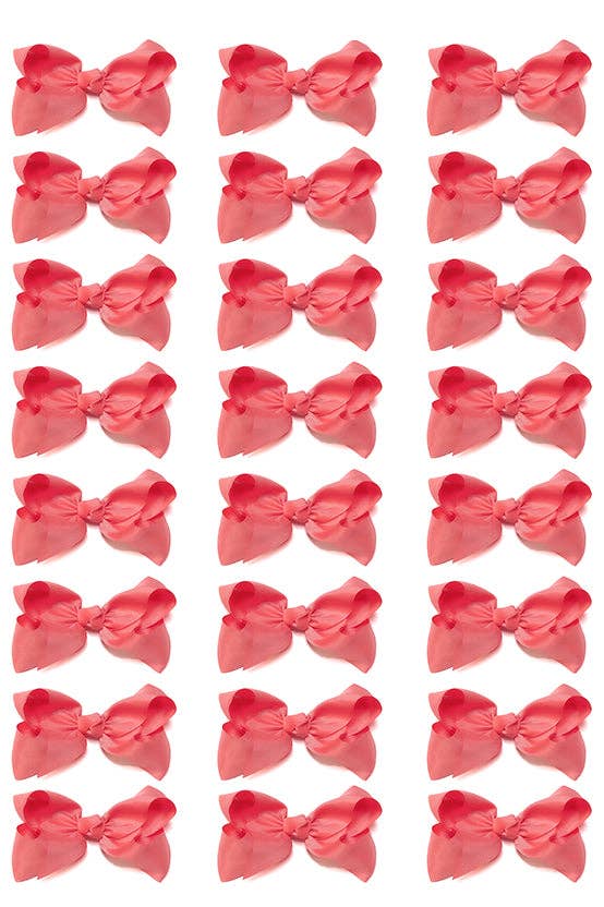 CORAL ROSE 4IN WIDE BOW