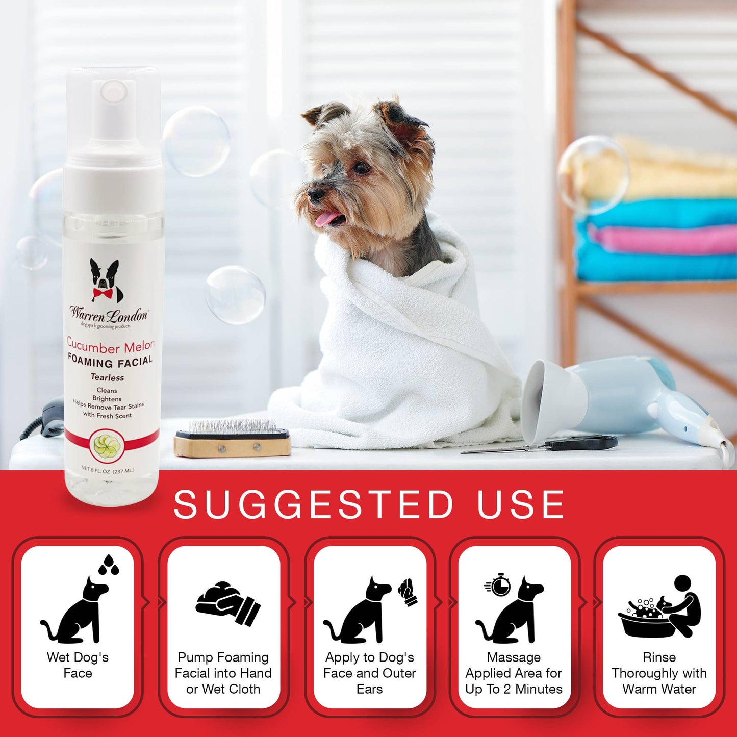 Tearless Shampoo for Dog Faces - Cucumber Melon