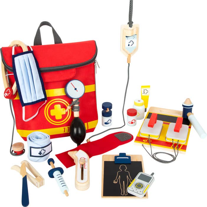 Small Foot Wooden Toys Emergency Backpack Playset Designed f
