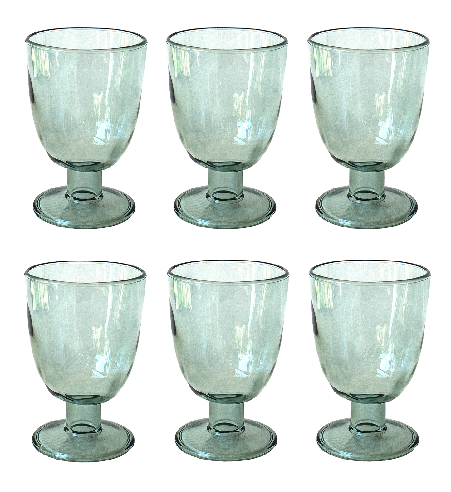 Rustic Goblet, Recycle Green, 14 oz, Set of 6