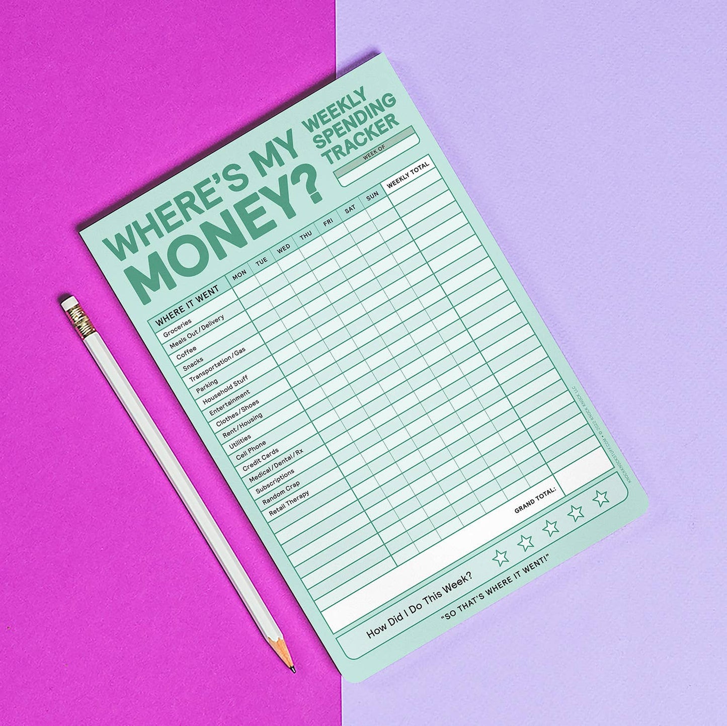 Weekly Money Tracker Pad