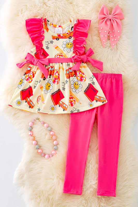 BACK TO SCHOOL DISCO BALL W/HOT PINK RUFFLE TRIM.OFG41469 JE