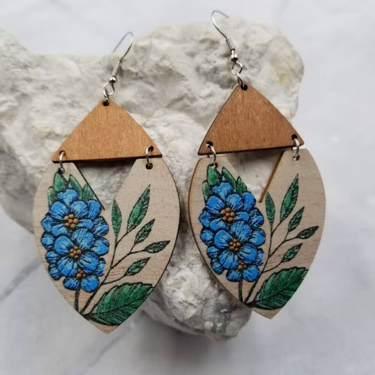 Boho Blooms Wooden Earrings