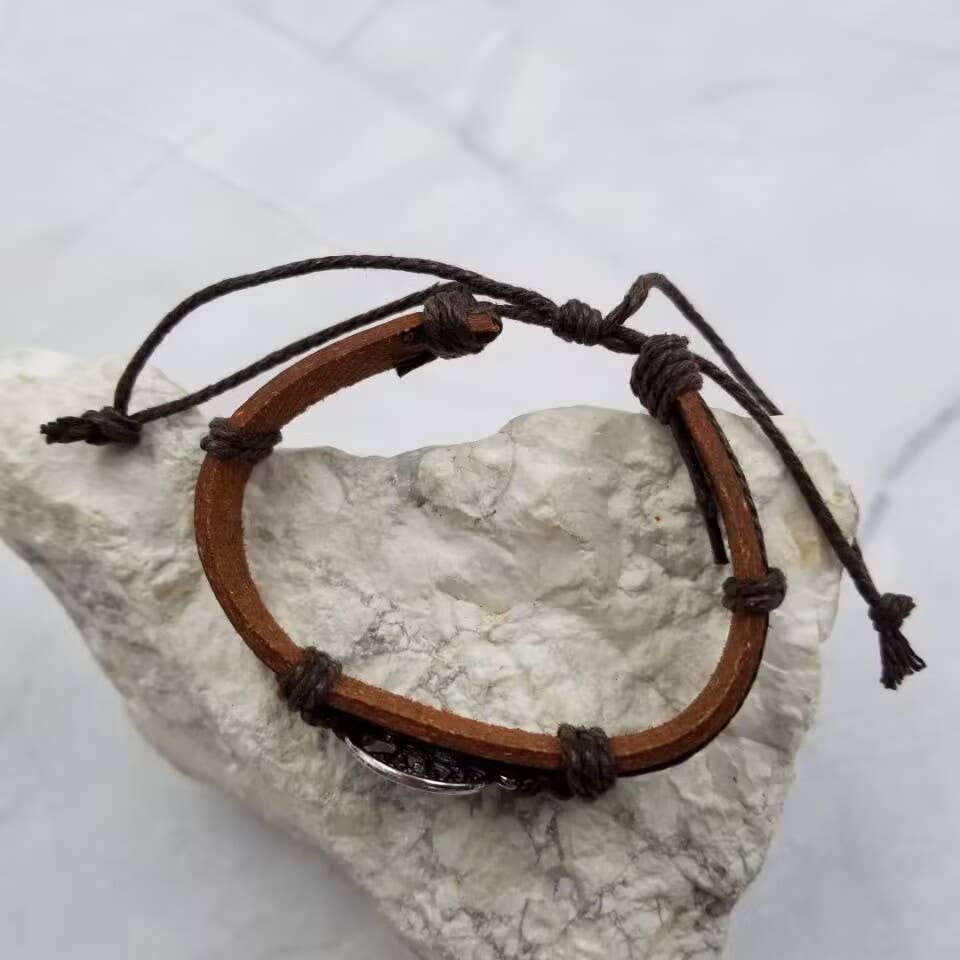 Tree of Life Classic Brown Leather Bracelet