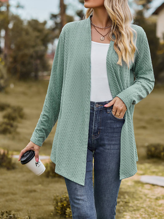 Solid Color Long Sleeved Loose Cardigan Jacket