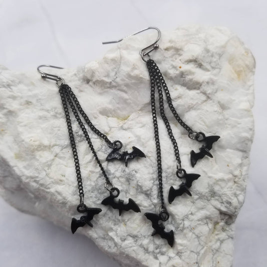 Black Bat Earrings