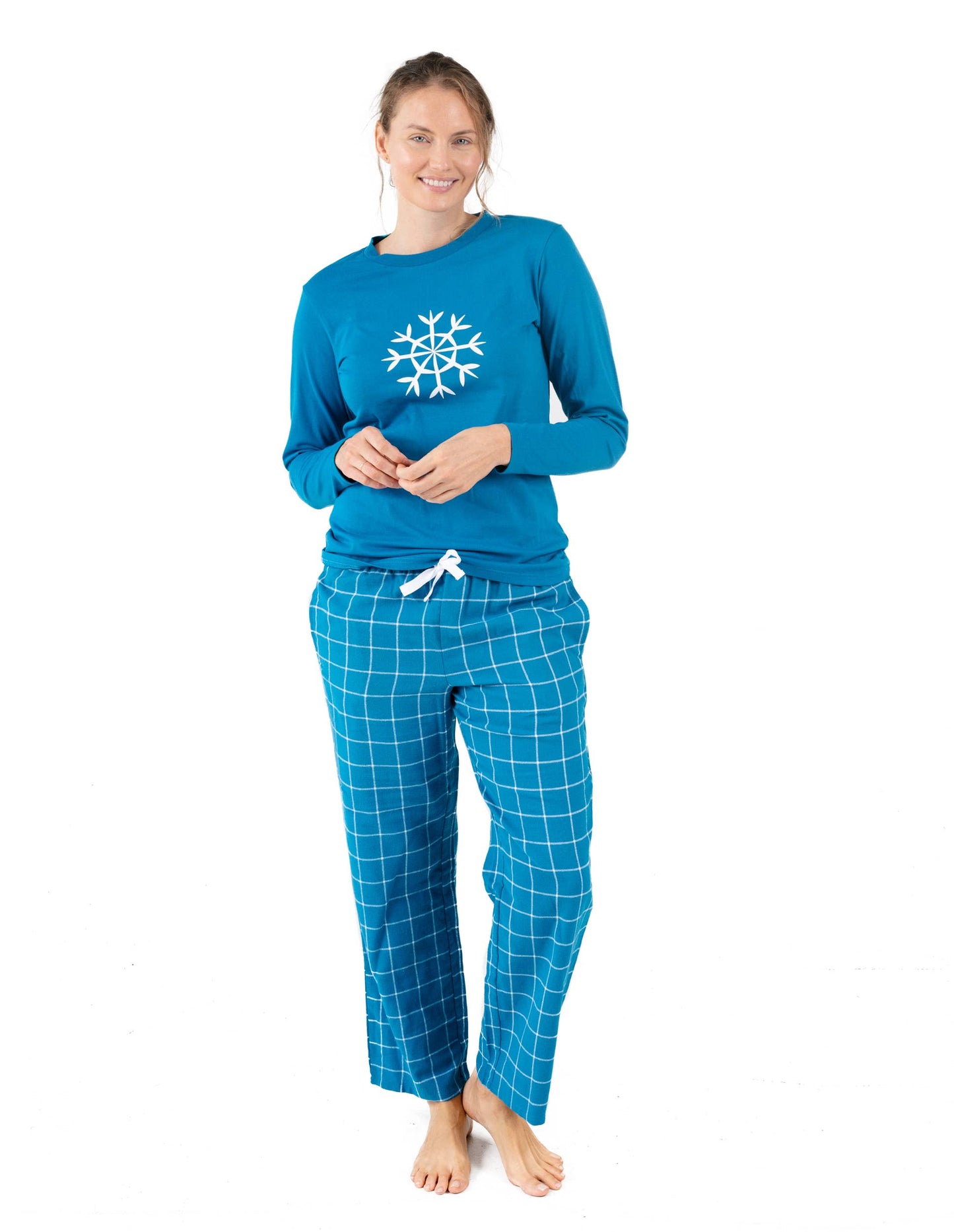 Womens Two Piece Cotton Top Flannel Pants