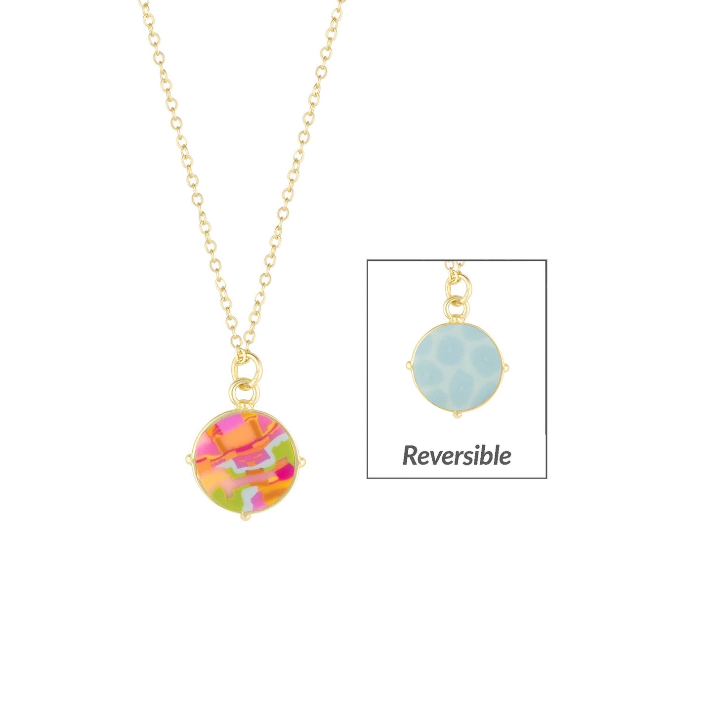 Beach Day Reversible Medallion Necklace