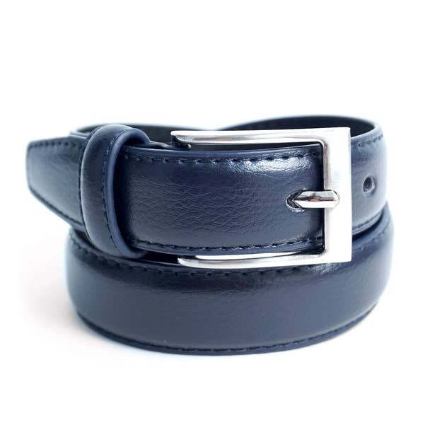 Boy's Genuine Leather Dress Navy Belt