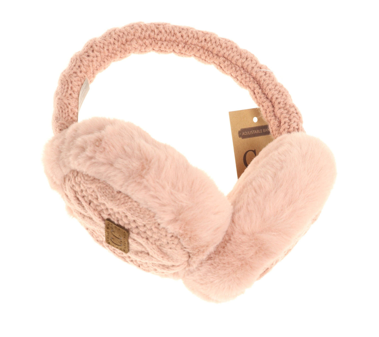 Cable Knit Faux Fur Earmuff