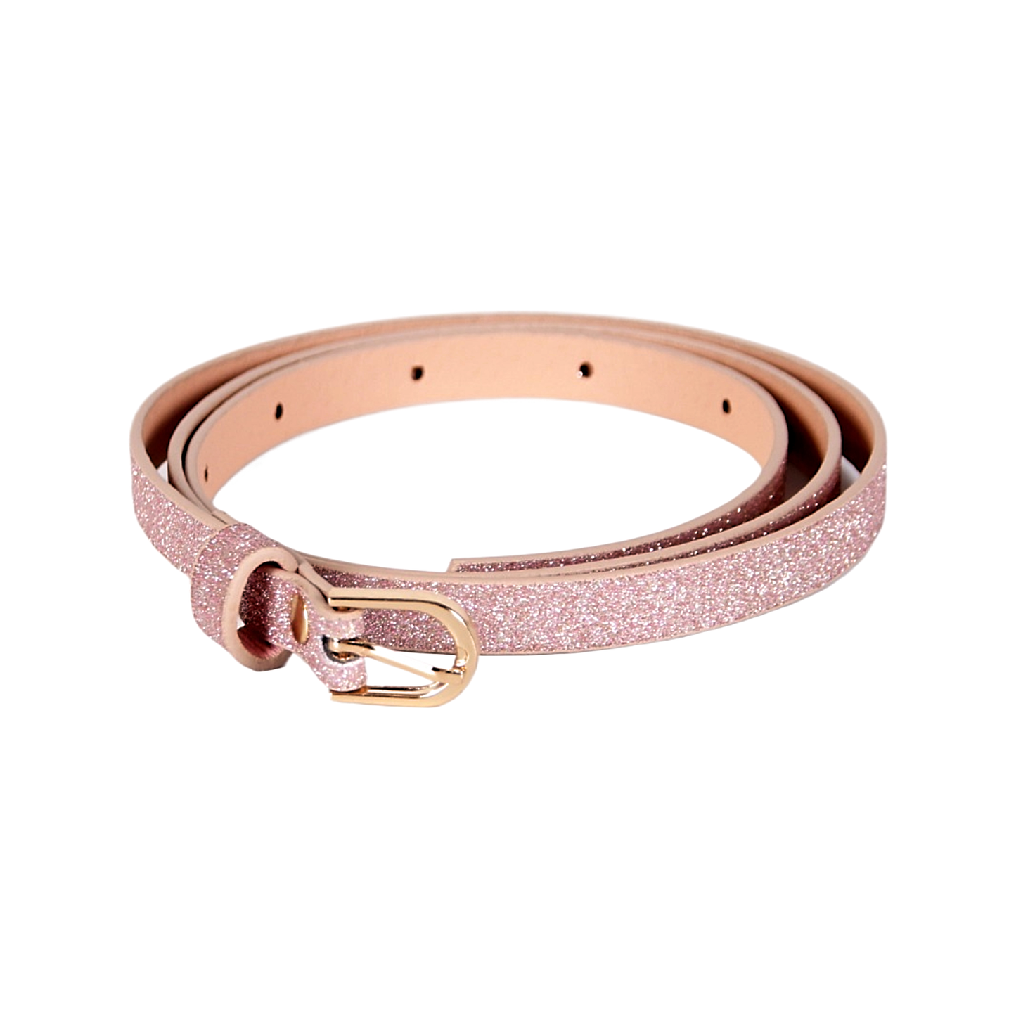 Children's Skinny Glitter Belt - Beige Sand (4-14Y)