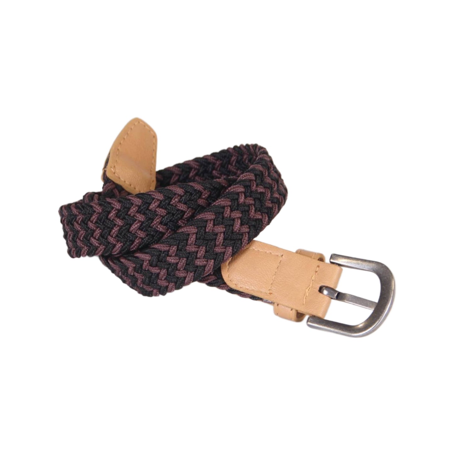 Boys Stretch Cord Braided Belt - Brown/ Black ( Ages 4-14Y)