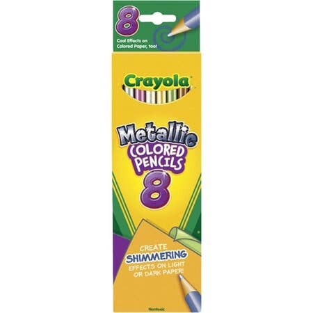 Crayola 8 Count Metallic Colored Pencils, Long