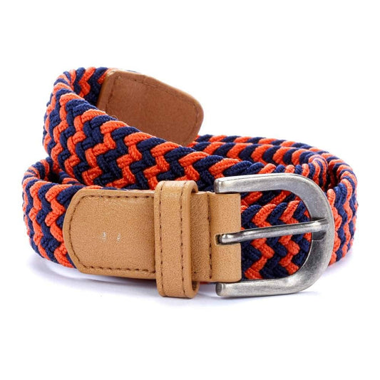 Boys Stretchy Cord Belt - Navy/ Orange (4-7Y)