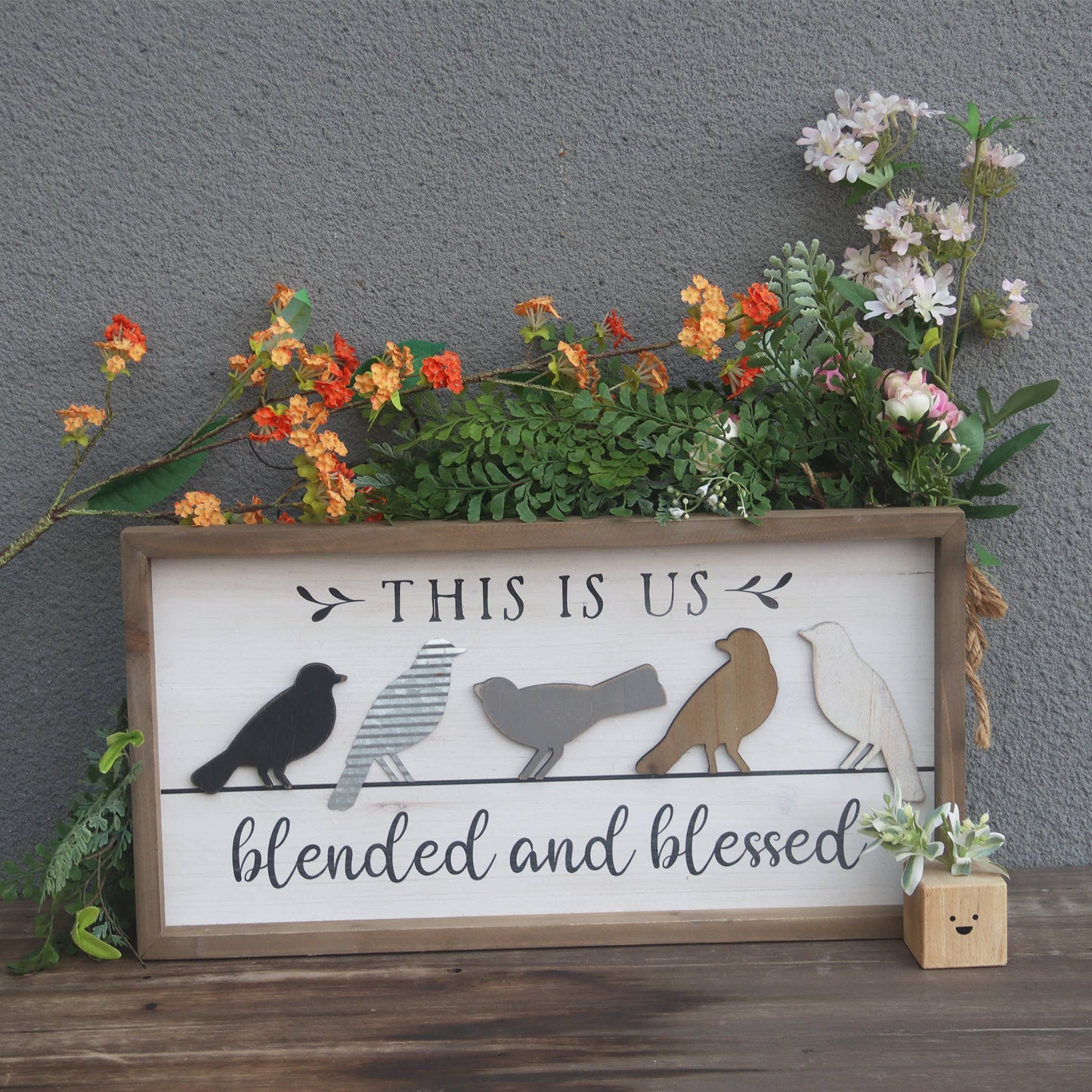 This Is Us Blended and Blessed Wood Framed Wall Sign