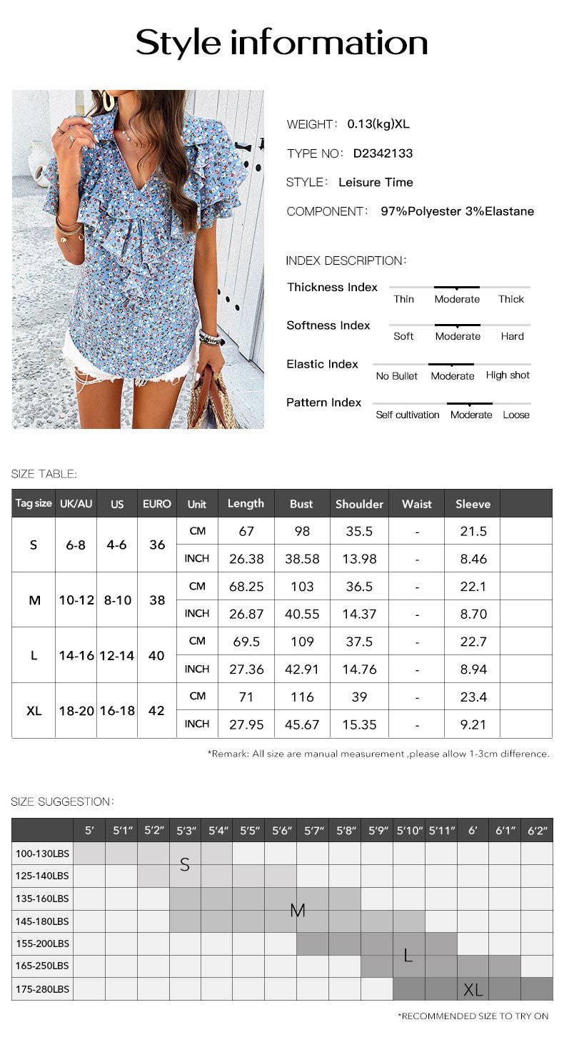 V-Neck Lace Short-Sleeved Top Loose Casual T-Shirt