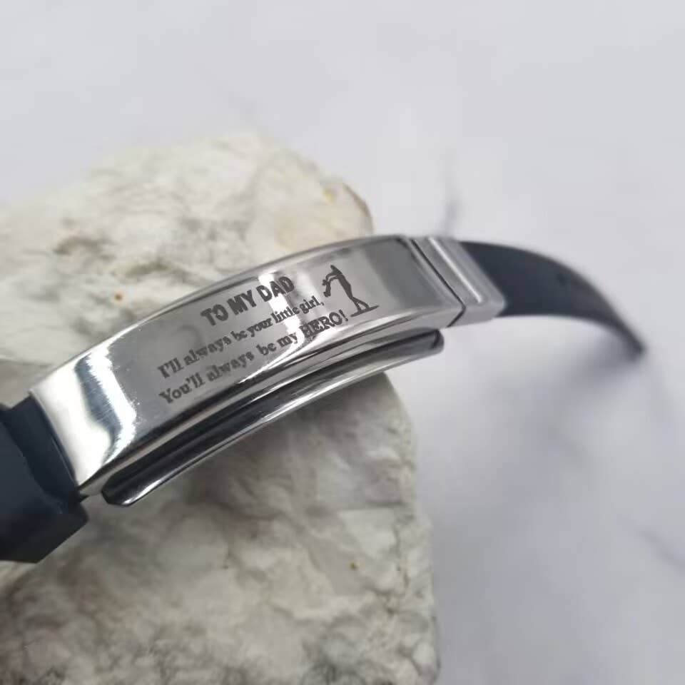 TO MY DAD Stainless Steel Silicone Bracelet