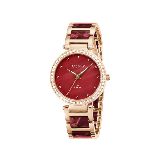 Belle Mare - Scarlett- Mother of Pearl acetate link watch