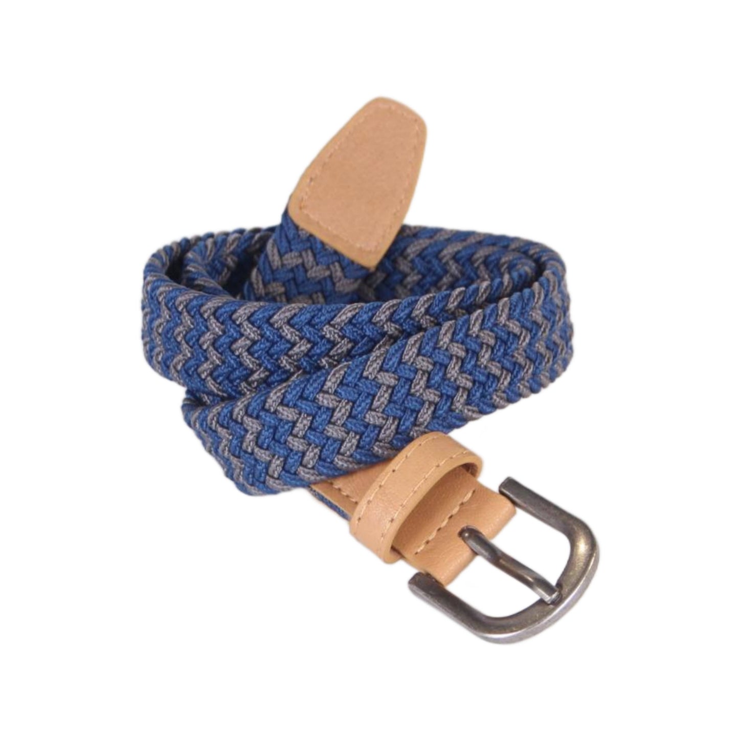 Boys Stretch Cord Braided Belt - Blue/ Grey ( Sizes 4-14Y)