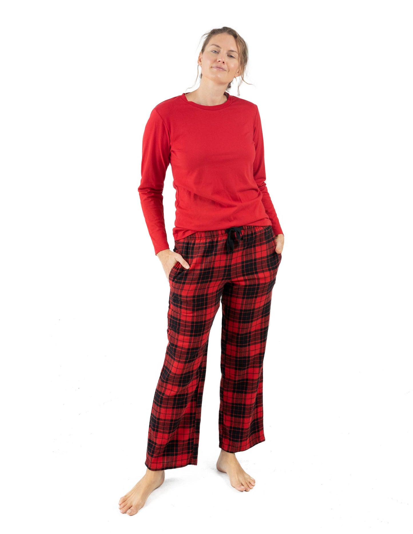 Womens Two Piece Cotton Top Flannel Pants