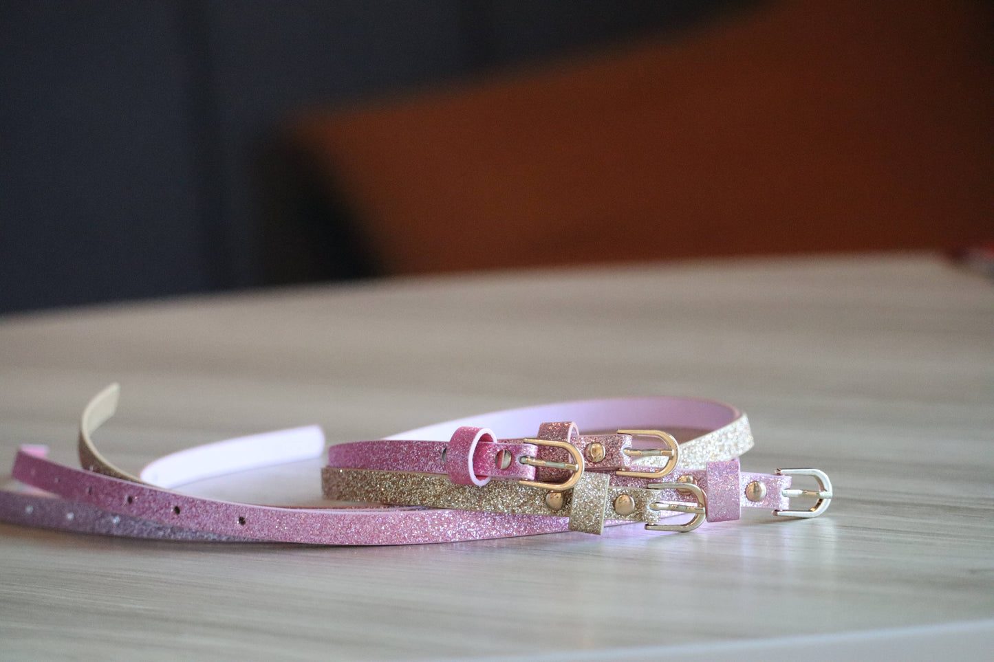 Children's Skinny Glitter Belt - Rose Gold (4-14Y)