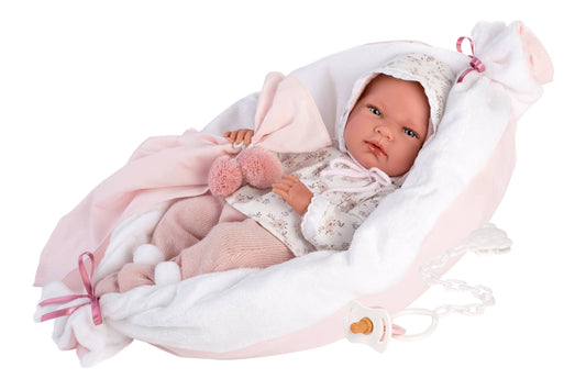 15.7" Anatomically-Correct Newborn Doll Nikki with Cushion