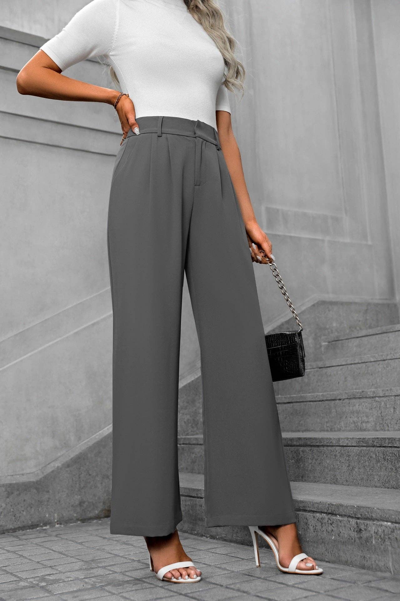 Women's Loose Casual Temperament Wide Leg Straight Suit Pants