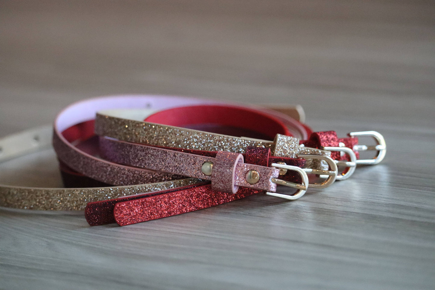 Children's Skinny Glitter Belt - Rose Gold (4-14Y)