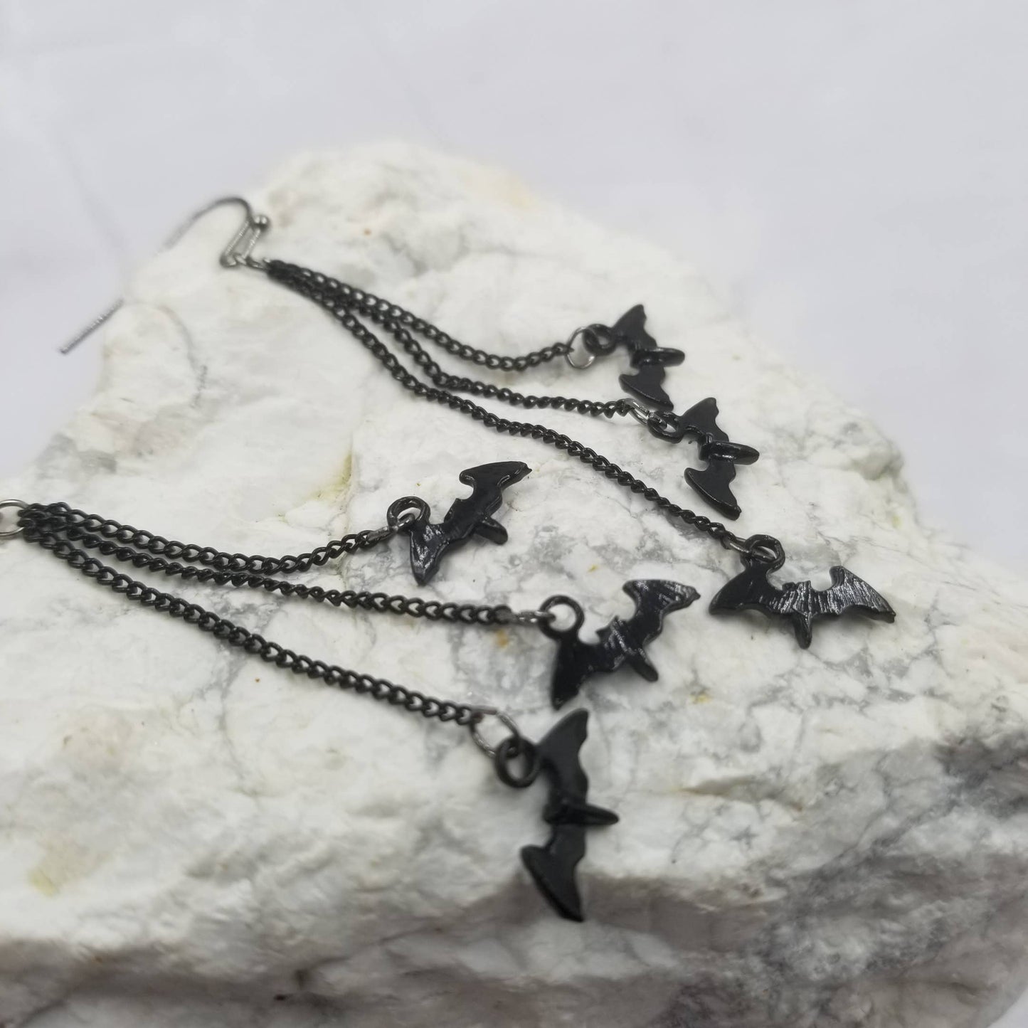 Black Bat Earrings