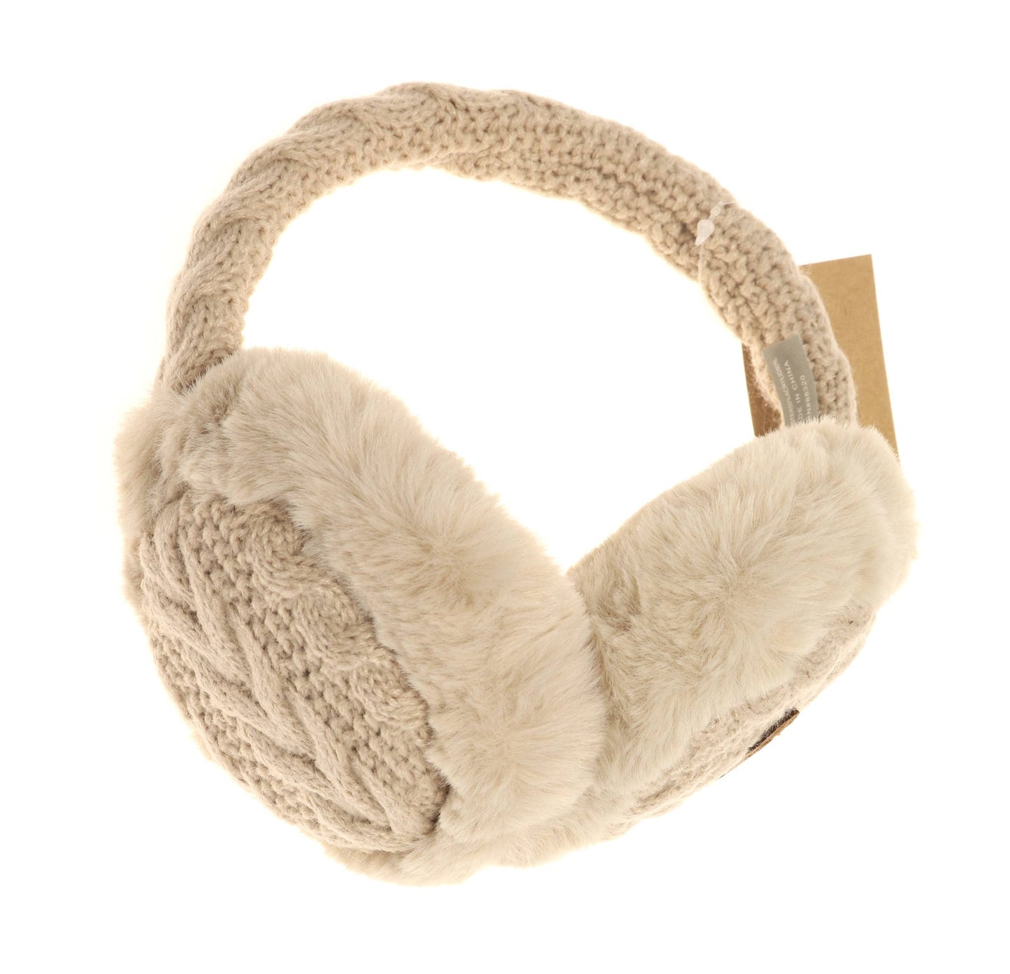 Cable Knit Faux Fur Earmuff