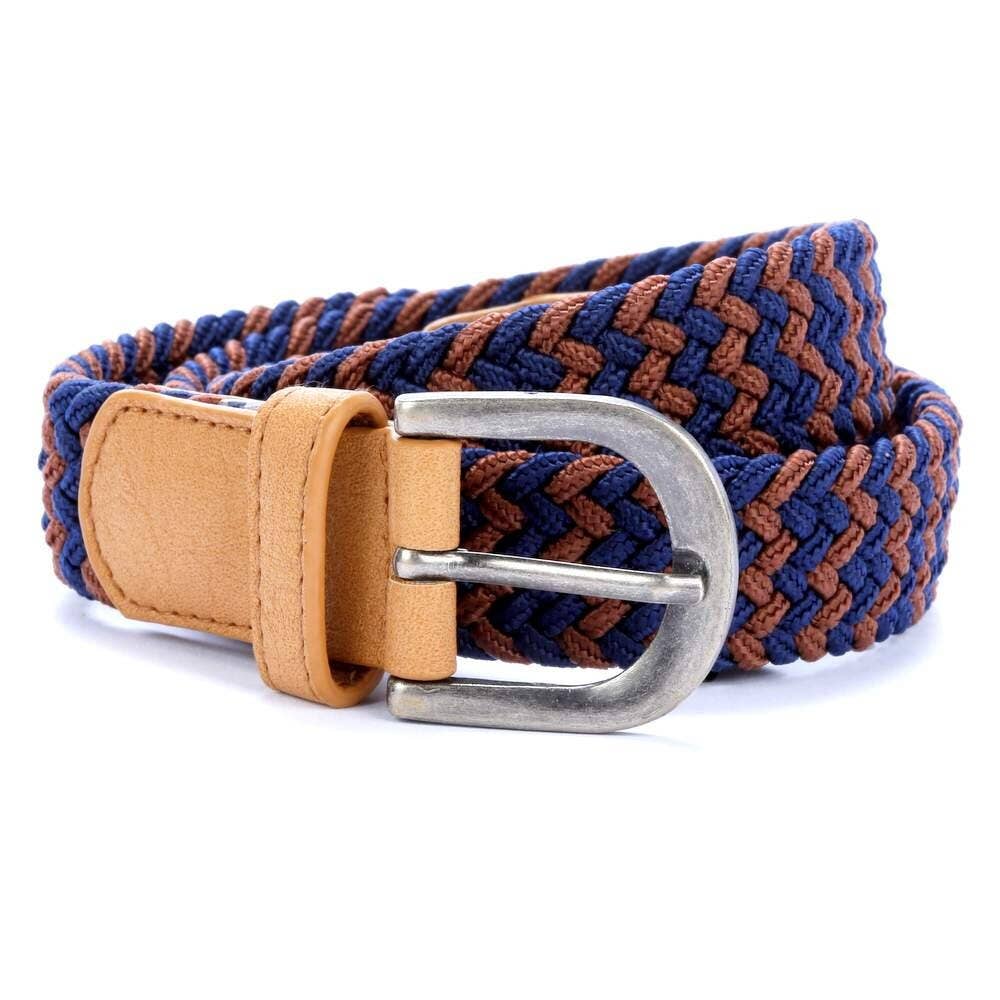 Boys Stretchy Cord Belt - Brown/ Navy ( 4-7Y)