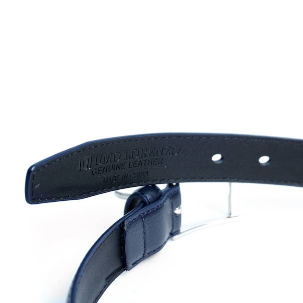 Boy's Genuine Leather Dress Navy Belt