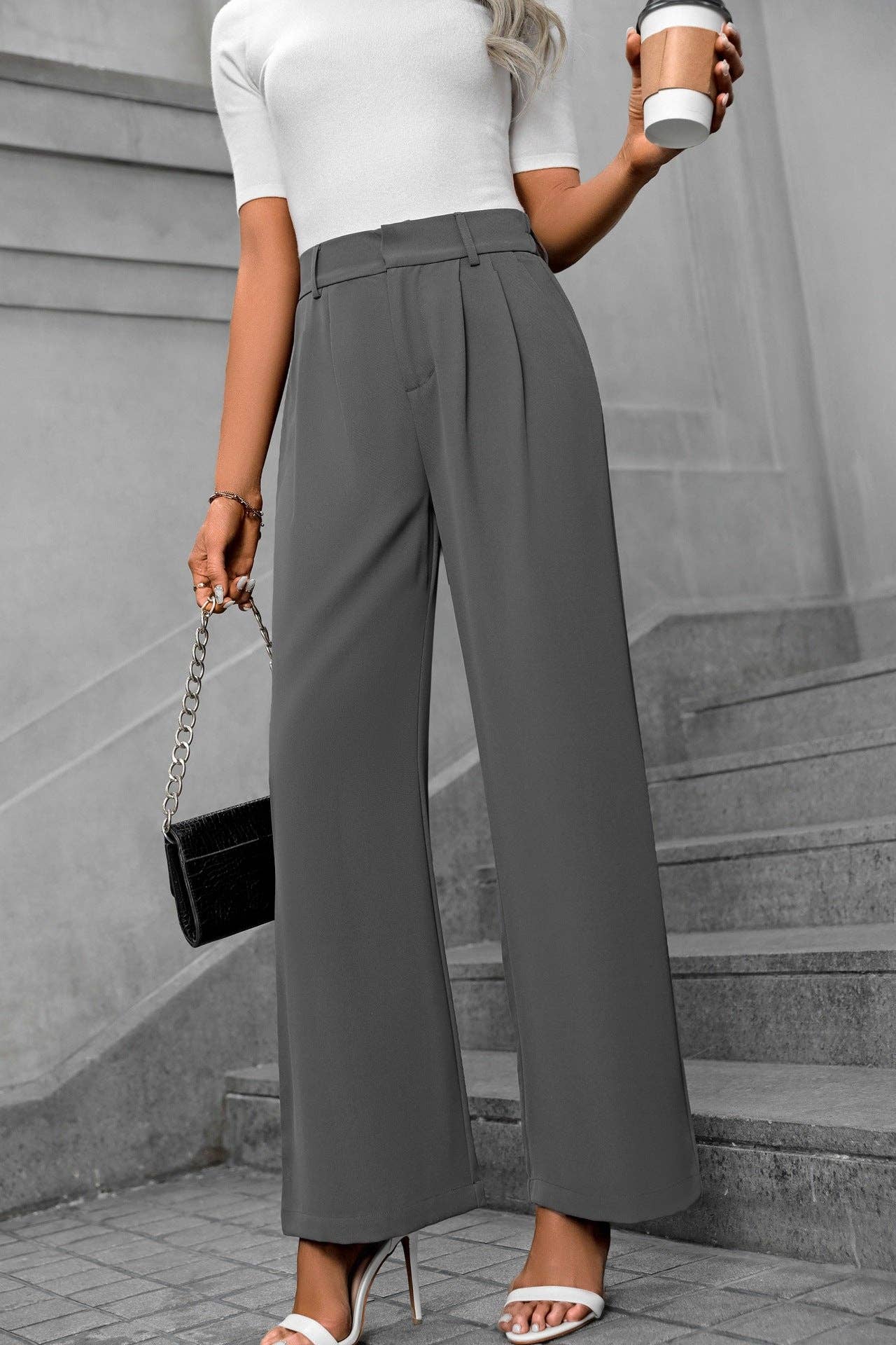 Women's Loose Casual Temperament Wide Leg Straight Suit Pants