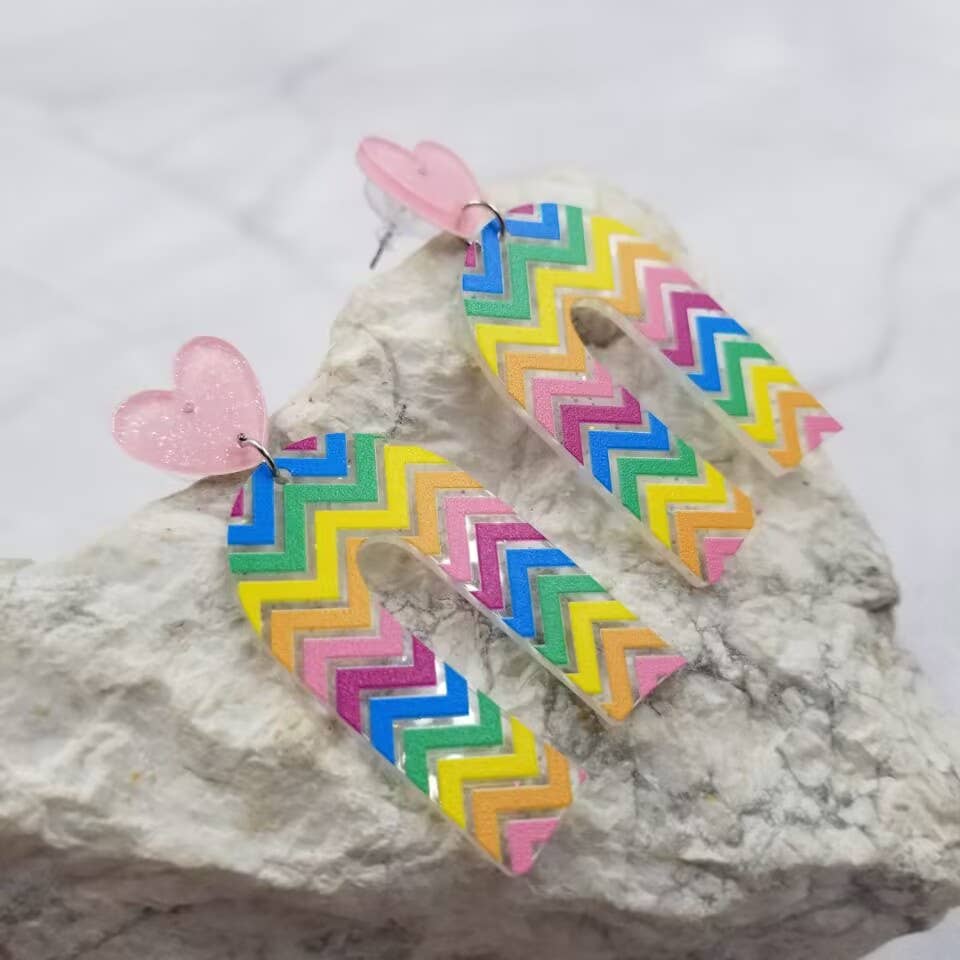 Summer Heart Rainbow Earrings