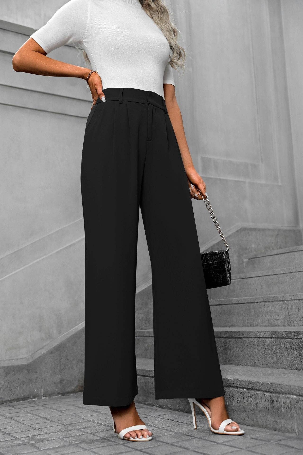 Women's Loose Casual Temperament Wide Leg Straight Suit Pants