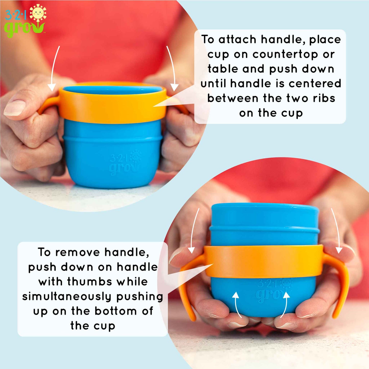 321 Grow Easy Learn Silicone Drink & Snack Set - Watermelon