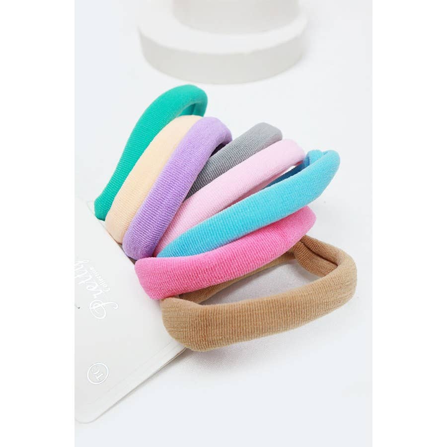 8-Pcs Multicolor Elastic Hair Tie Set