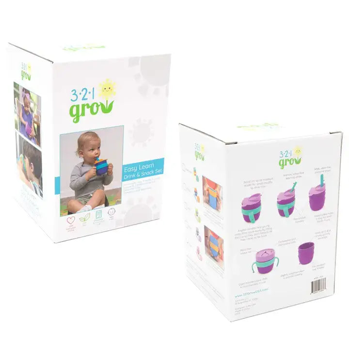 321 Grow Easy Learn Silicone Drink & Snack Set - Watermelon