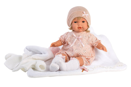 15" Soft Body Crying Baby Doll Mandy with Blanket