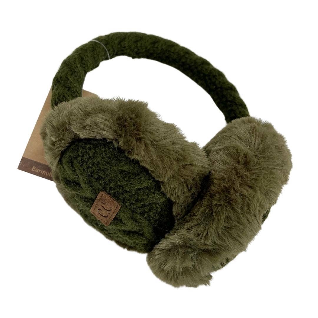 Cable Knit Faux Fur Earmuff