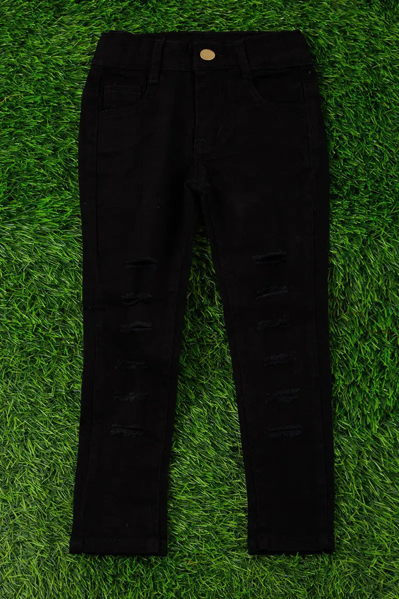 BLACK RIPPED SKINNY JEANS