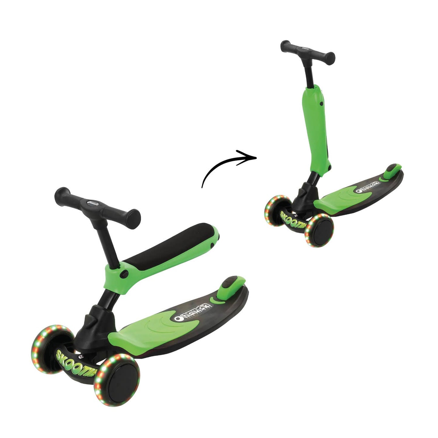 Hauck Skootie Neon Green Ride-on and scooter in one