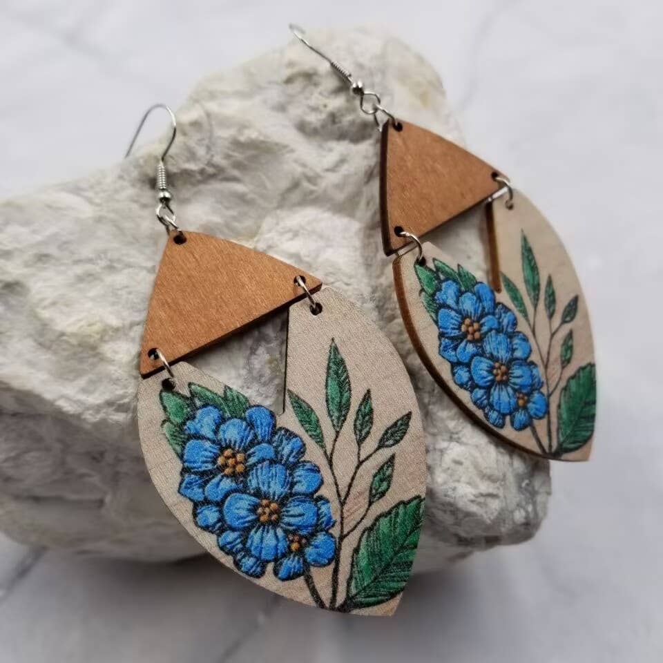 Boho Blooms Wooden Earrings