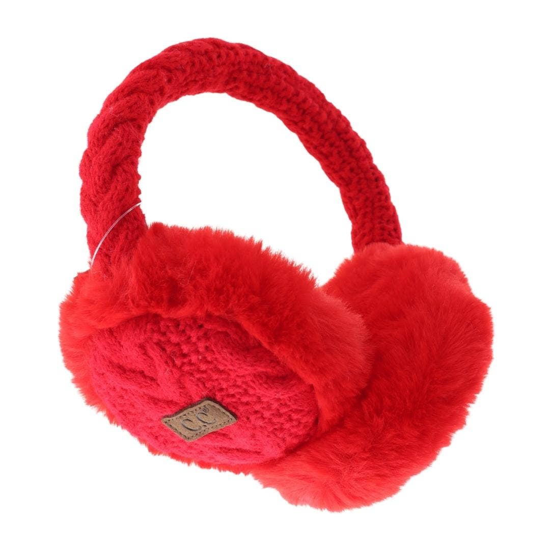 Cable Knit Faux Fur Earmuff