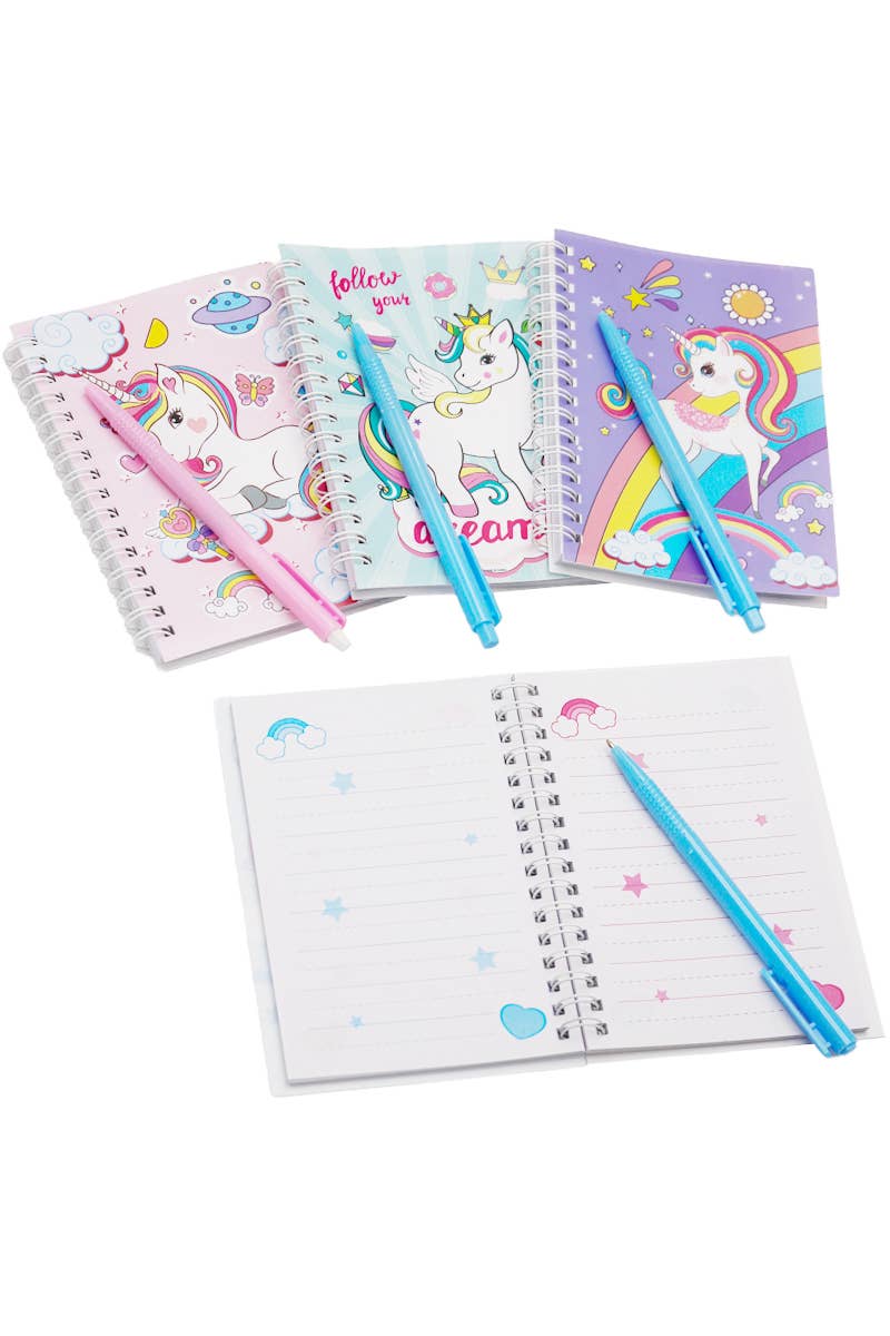 Unicorn 60 Page Mini Diary Notebook with Pen