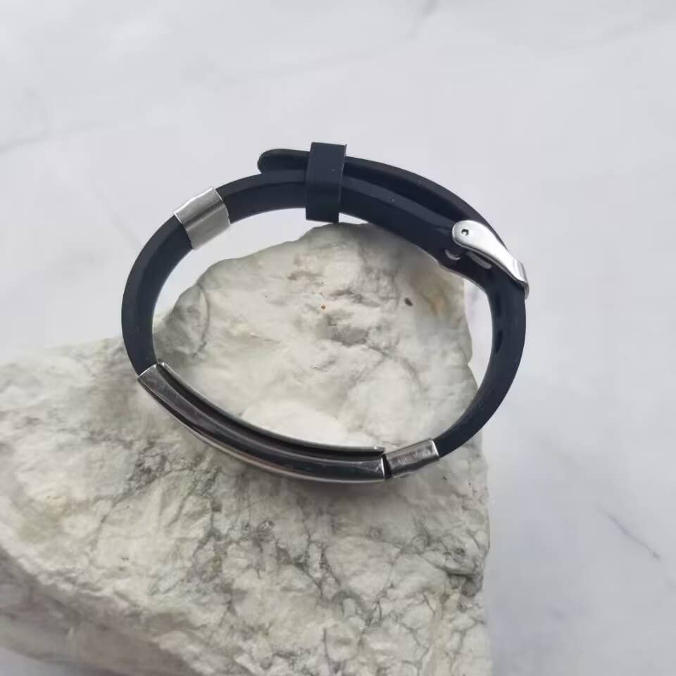 TO MY DAD Stainless Steel Silicone Bracelet