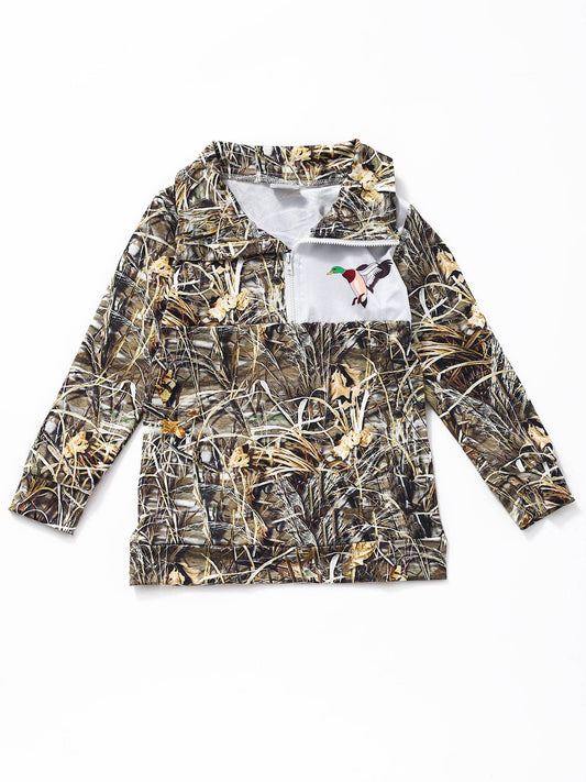 Boys Duck Zipper Hunting Pullover