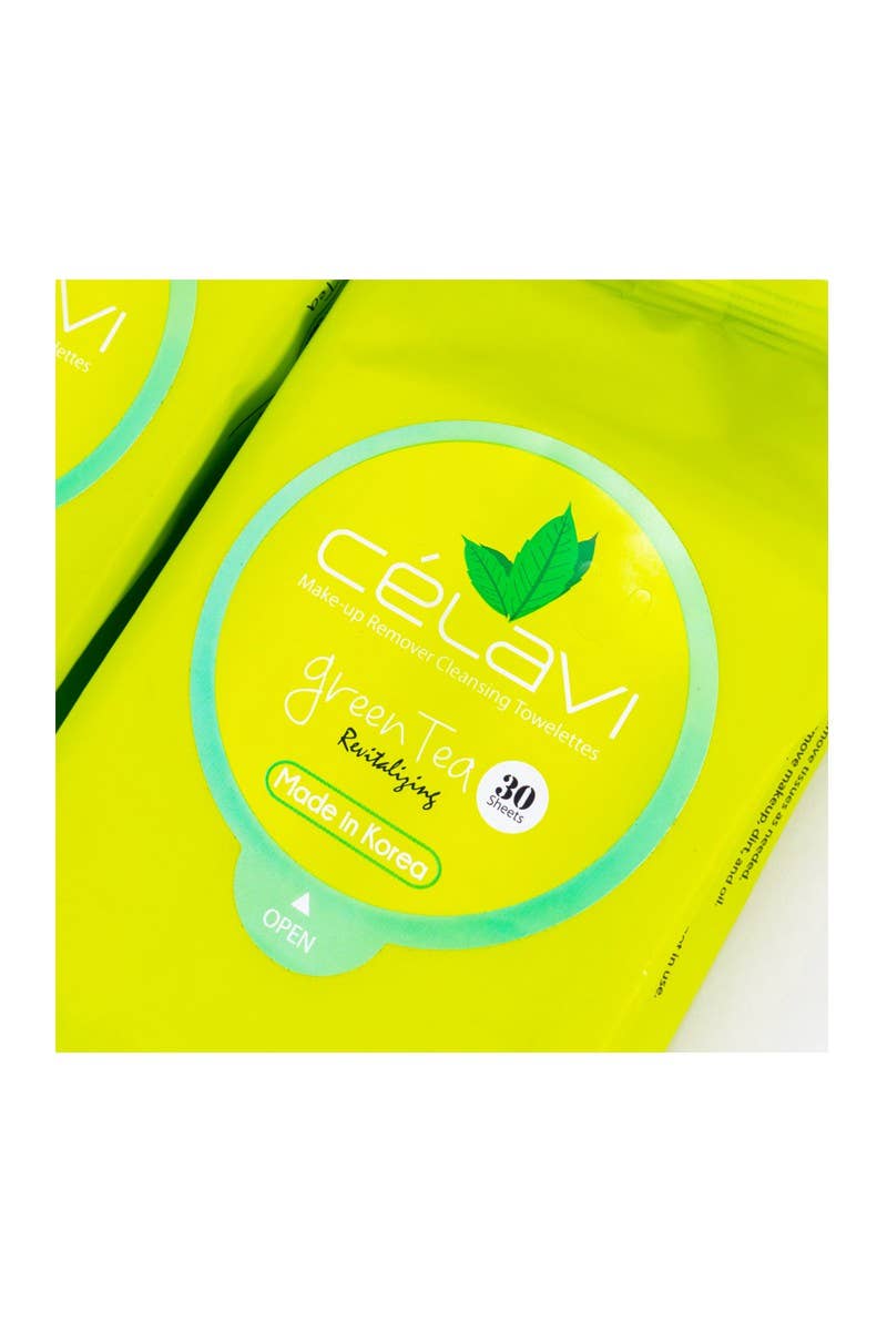 Celavi MT003z Makeup Cleansing Towelette Green Tea