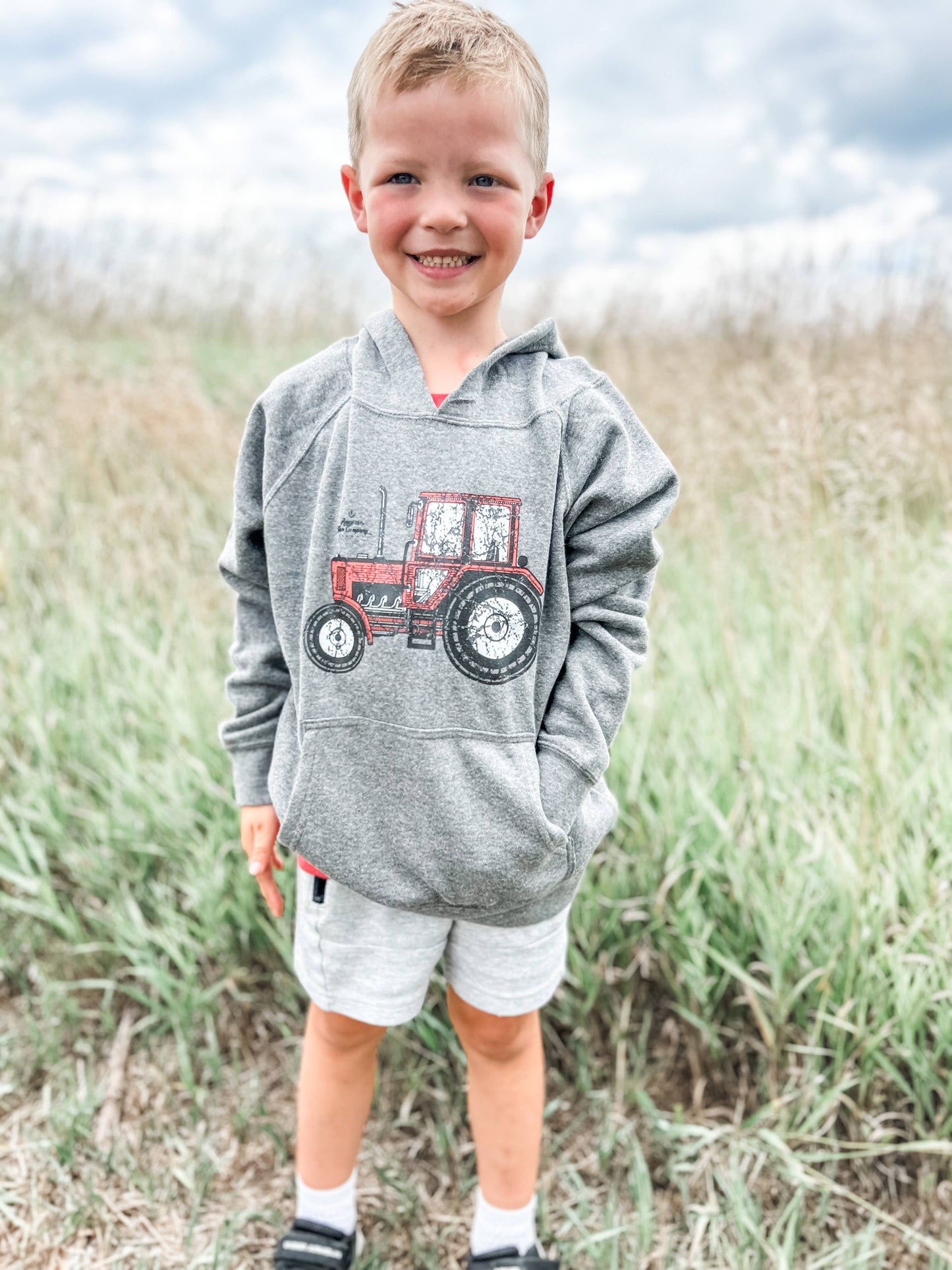 Western Red Tractor Toddler/Youth Hoodie